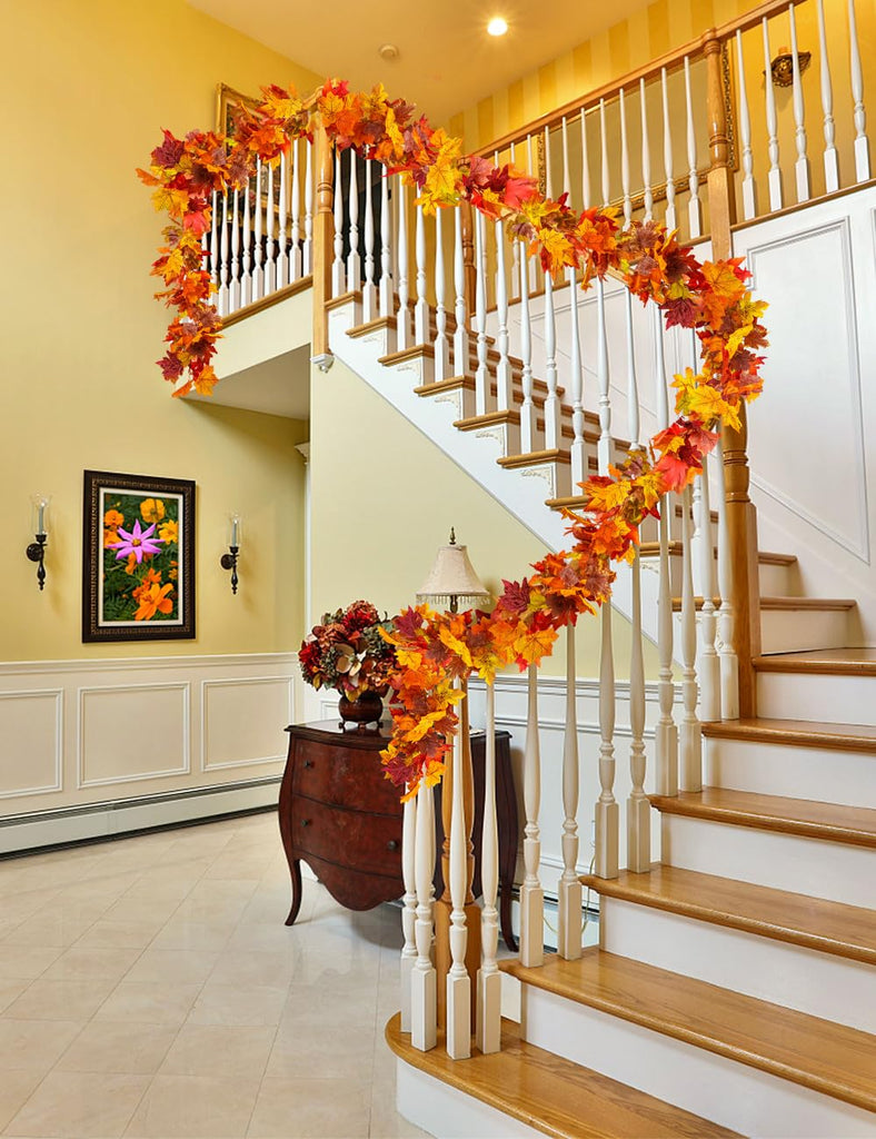 6 Pack Fall Garland Maple Leaf Decorations, 5.9 Ft 72 Leaves Each