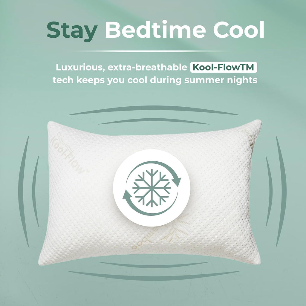 Standard Shredded Memory Foam Pillow for Sleeping - Cooling and Neck, Back, and Shoulder Support - Ideal for Side