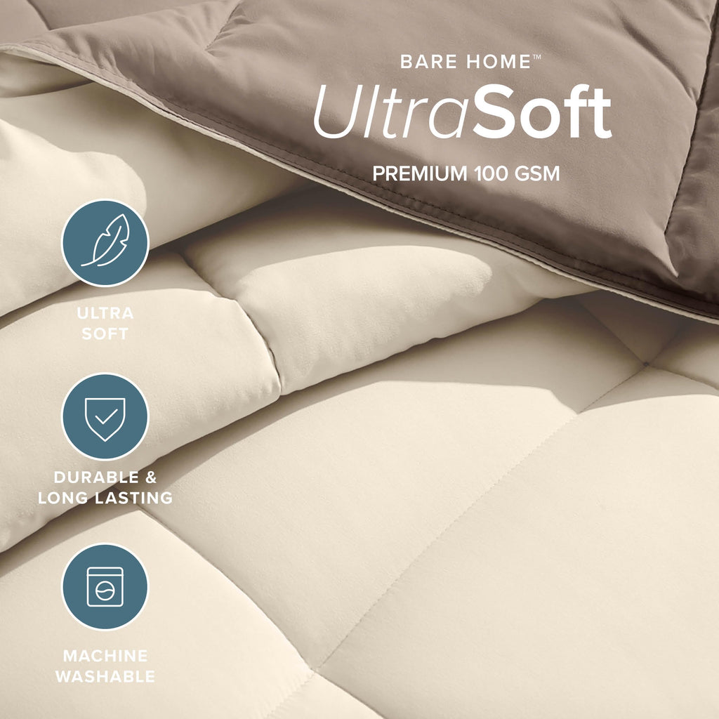 Comforter - Reversible Colors - Goose Down Alternative - Ultra-Soft - Premium 1800 Series - All