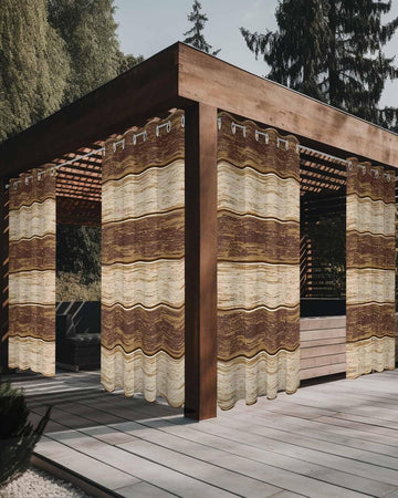 Outdoor Curtains Waterproof, Farmhouse Wood Grain Privacy Screen Outdoor Front Porch Decor, Grommet Outside Curtains