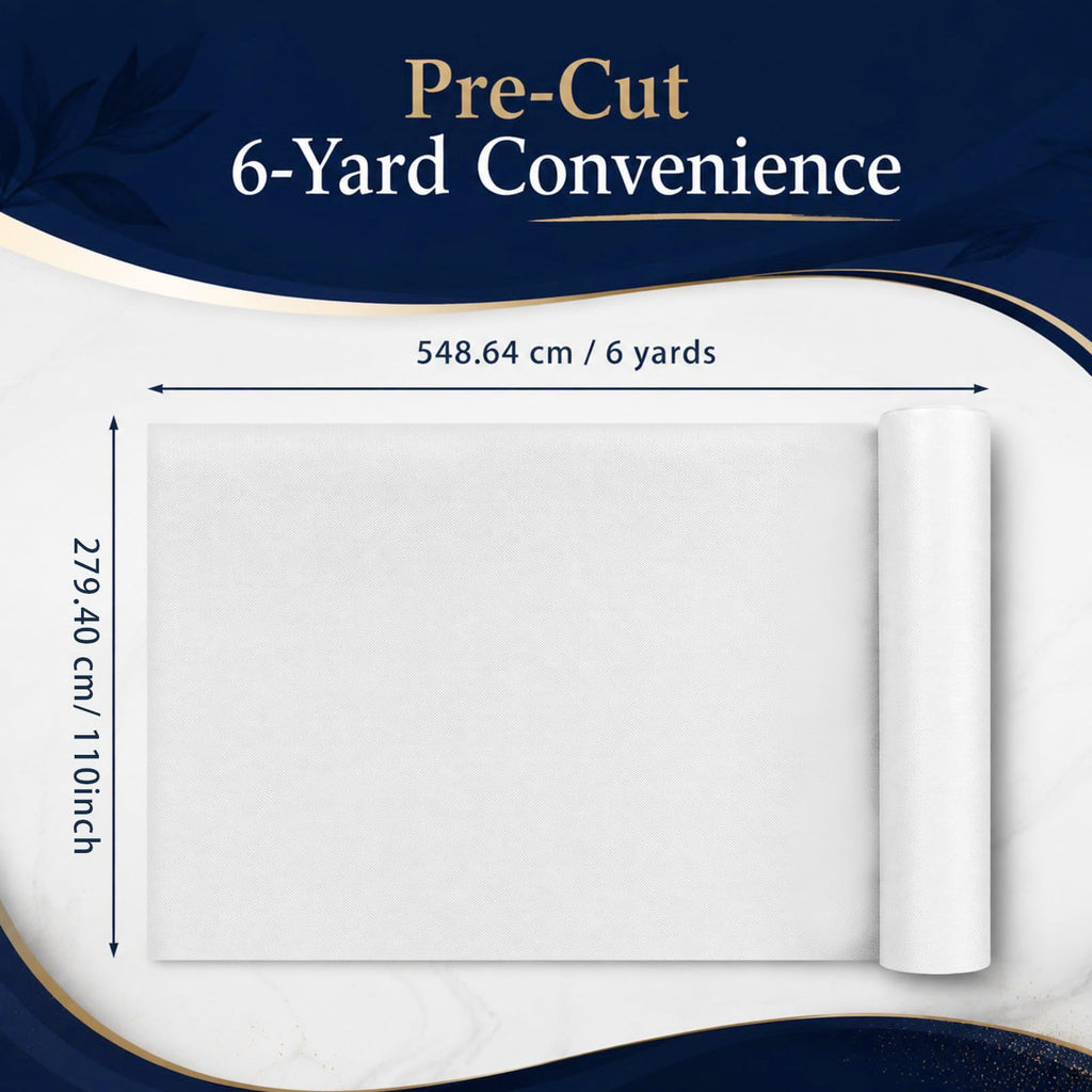 6 Yards White Blackout Fabric 110 Inch Wide Triple-Layer Cloth