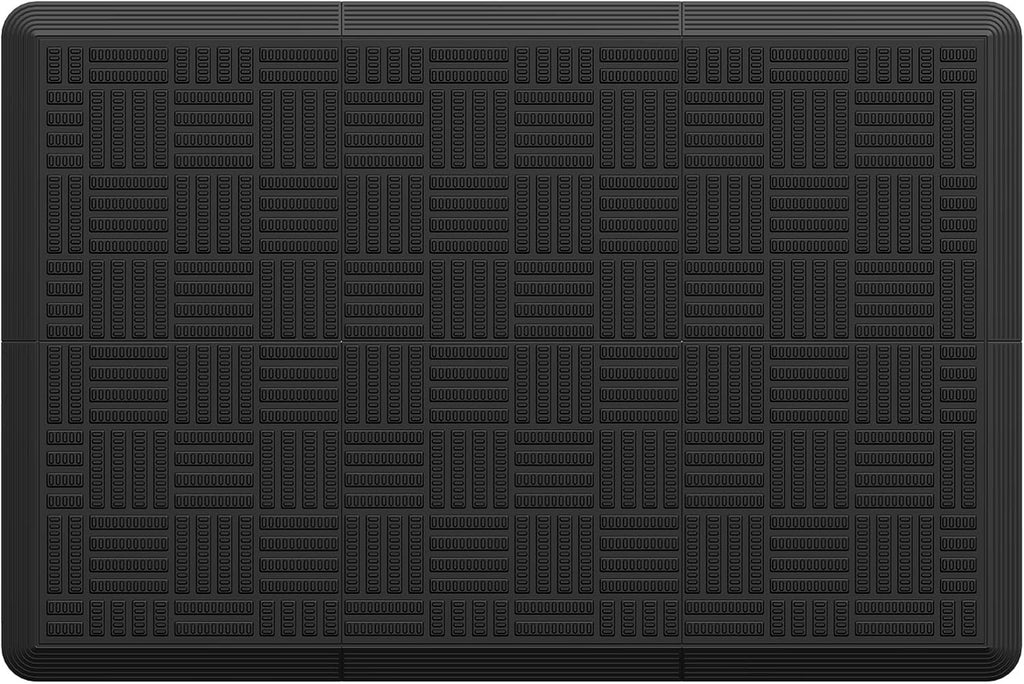 Doormat Outdoor Entrance Rubber Floor Mat 34" X 22.5" Heavy Duty | Interlocking Non-Slip All Weather Mat for Front