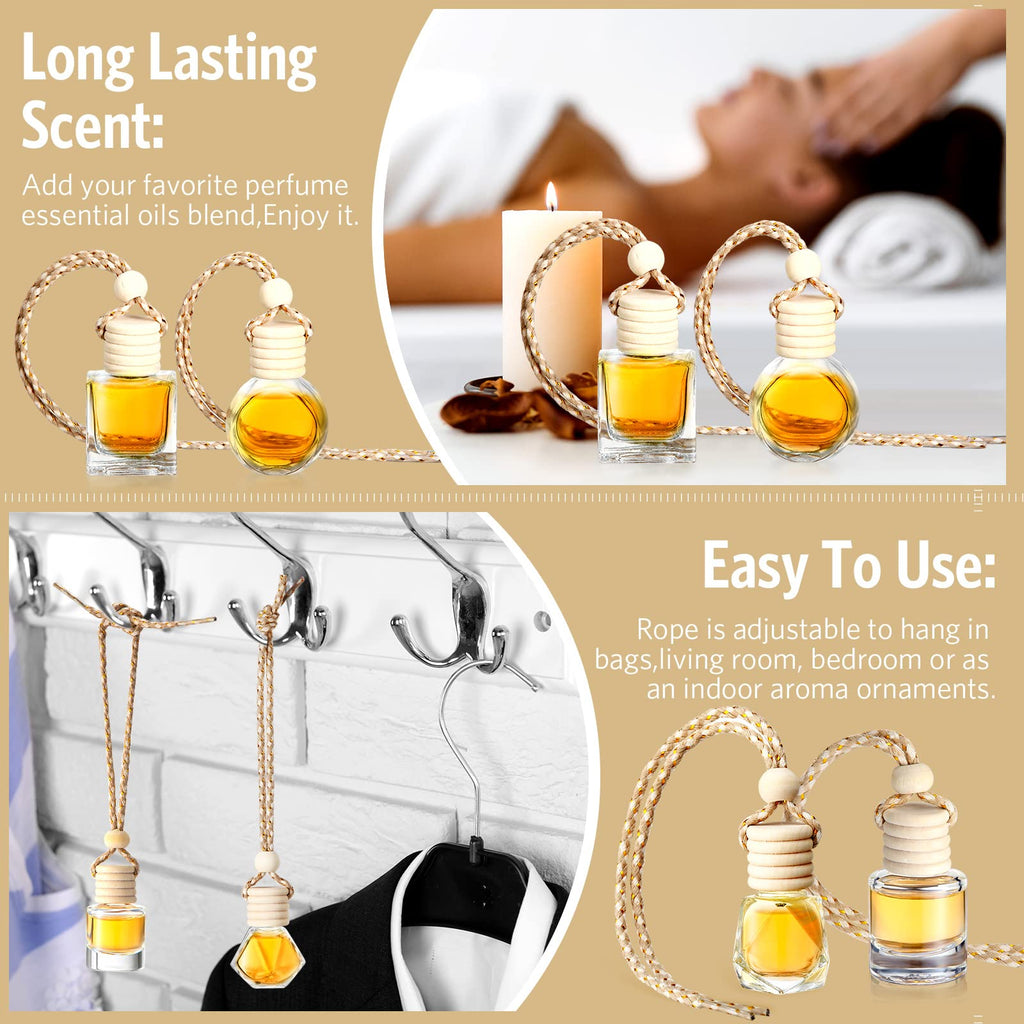100 Pcs Car Diffuser Bottles Empty Bulk with Wood Cap, Various, Clear