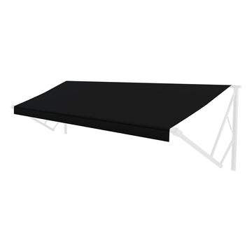 Universal Fit Heavy-Duty Vinyl RV Patio Awning Replacement Fabric Solid Black 20' Awning (19'4" Fabric)