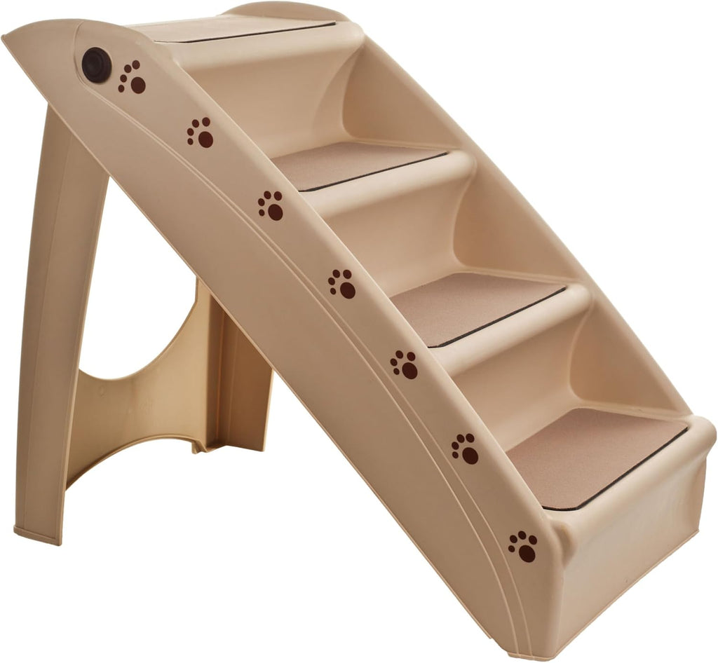 Pet Stairs - Home and Vehicle Foldable Nonslip Dog Steps with 4-Step Design