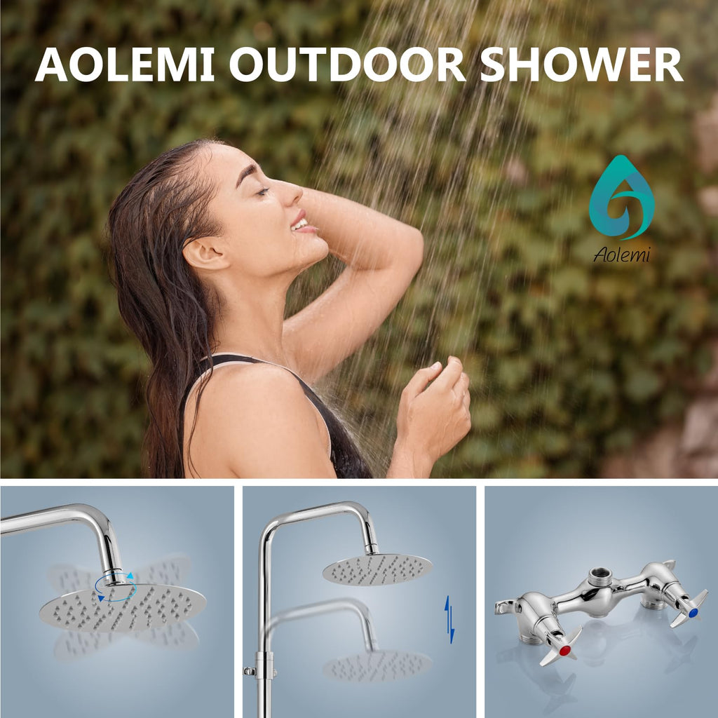 Outdoor Shower Kit 8 Inch Head,Polish Chrome