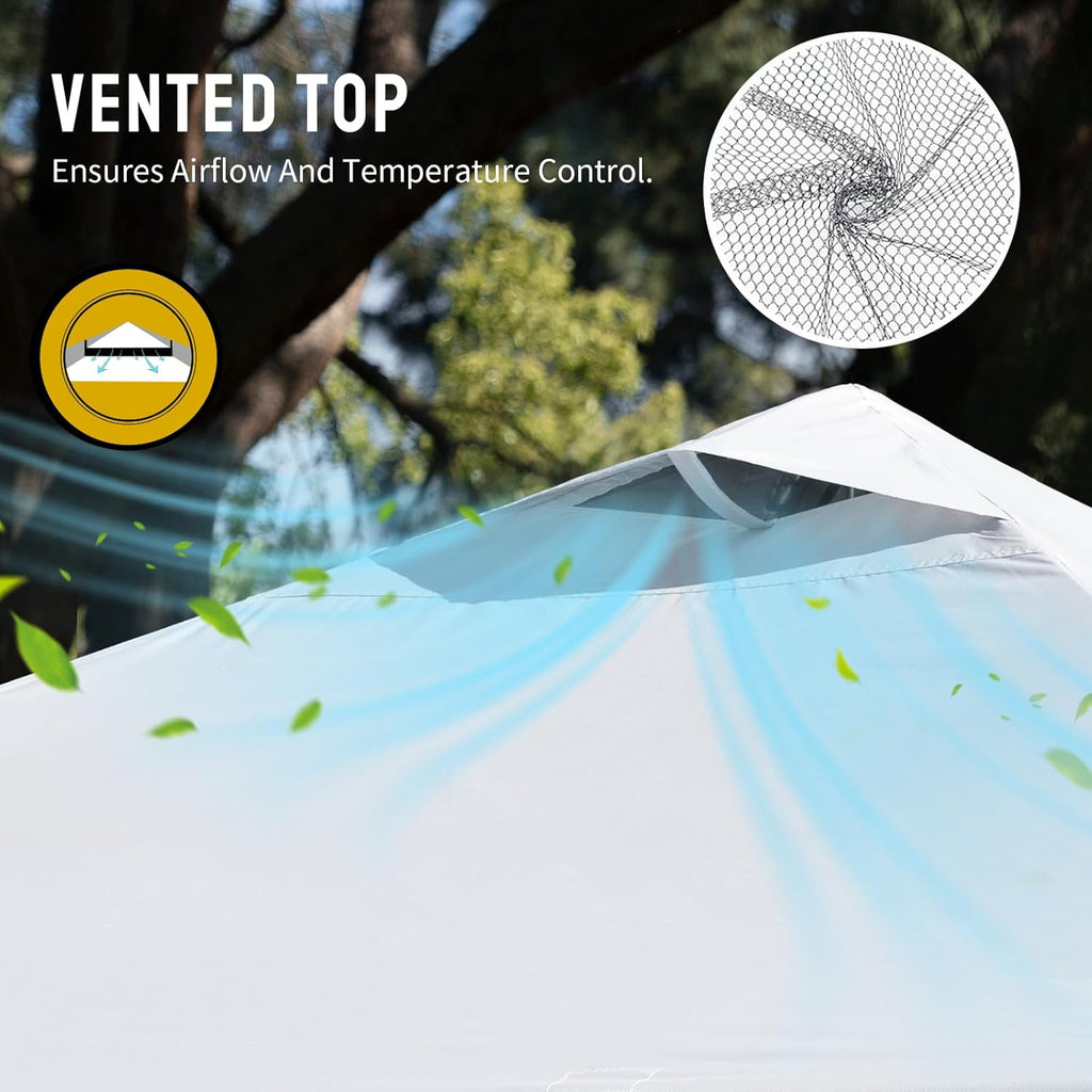 10x10 Pop Up Canopy, Patented CenterLok One Push Tent Canopy, Newly Designed STO-N-GO Storage Bag, 8 Stakes