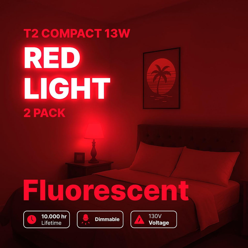 CFL Compact Fluorescent Red light bulbs Colored Light Bulb