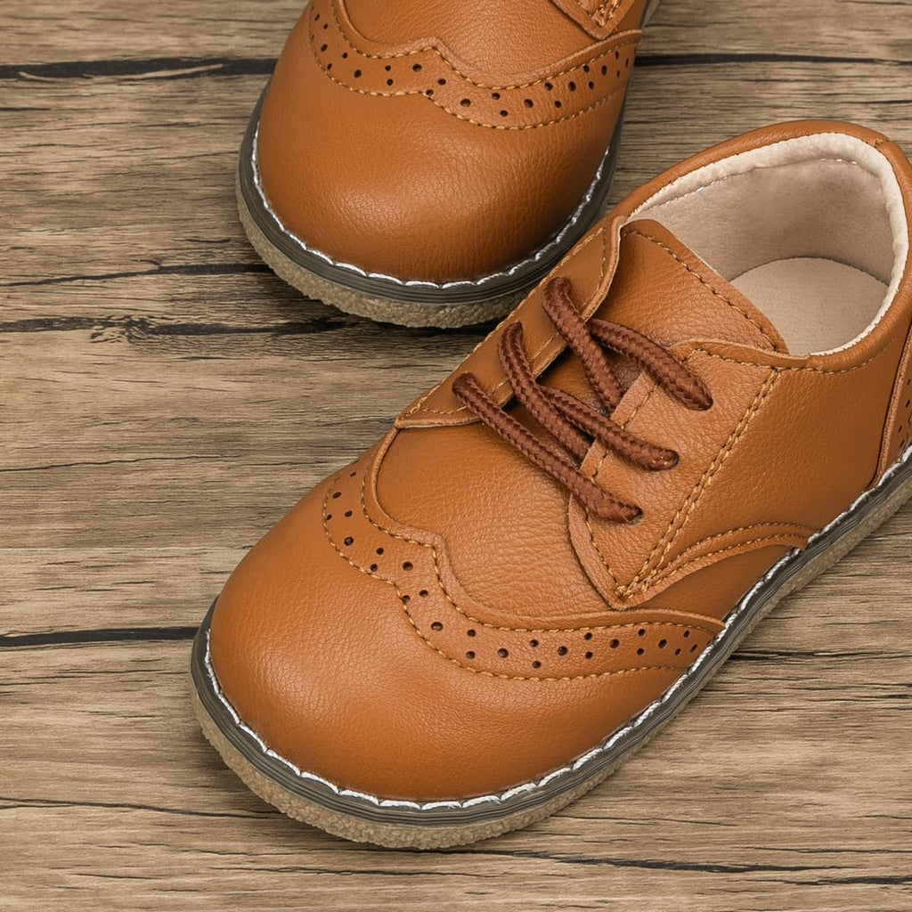 Toddler Boys Girls Dress Shoes Little Kid Oxford Shoes Wedding Church Dress Shoes PU Leather Lace Up School Uniform
