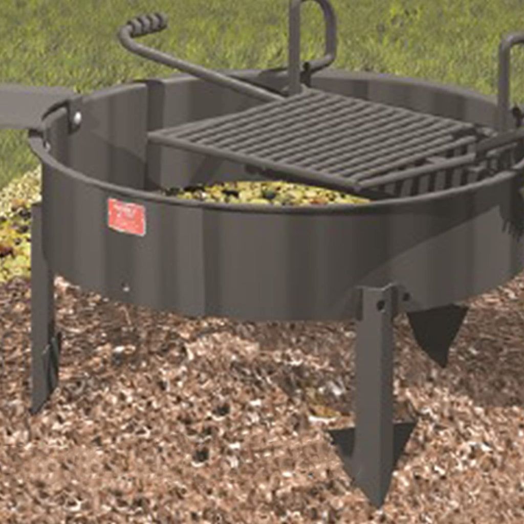 Fire Pit Rings - with Cooking Grates - 24 in, 3 Pack - Steel