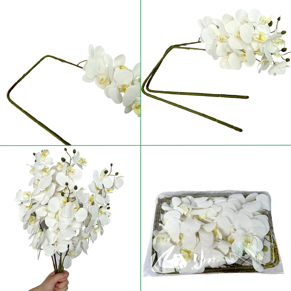 32" Artificial Phalaenopsis Flowers Artificial Orchid Flowers Stem Plants Décor () - Set of 6