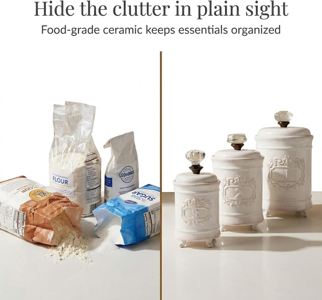 Kitchen Canister (), White - Set of 3
