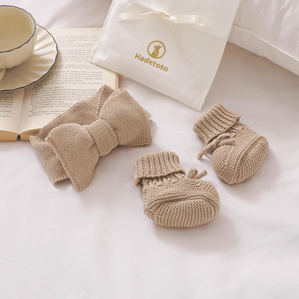 Baby Headband and Booties Set, 100% Organic Cotton