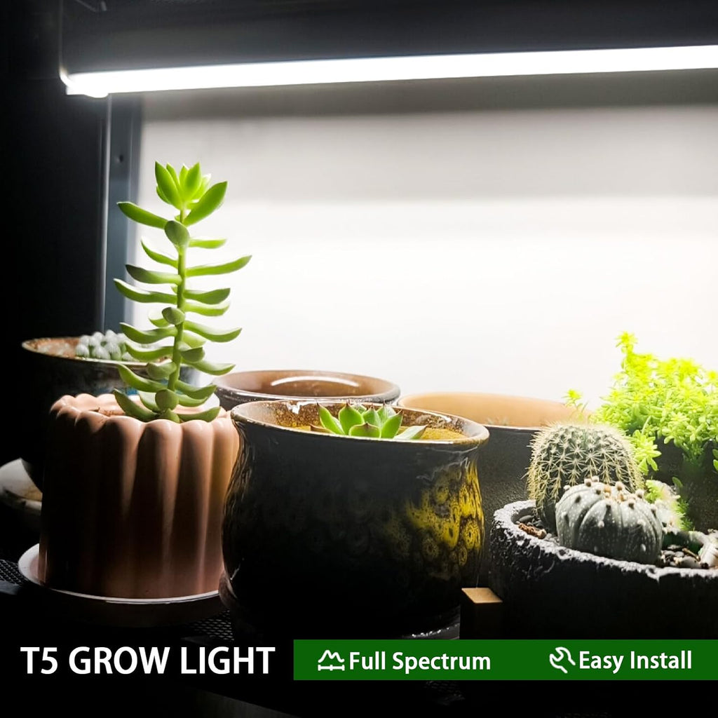 6 Pack 22 Inch T5 Fluorescent Grow Light Bulbs, 24W 6500K Full Spectrum, 2000 Lumens, High Output (HO)