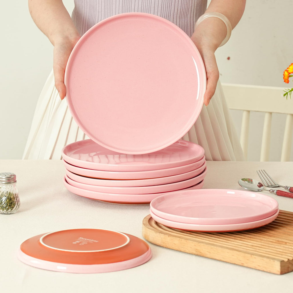 12 Piece Dinnerware Set, Dish Set for 4, Pink