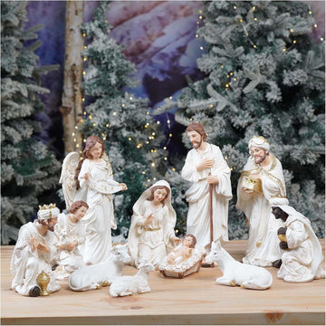 Nativity Set Christmas Scene Set Figurines Statue 5.5 Inch 11 Pcs