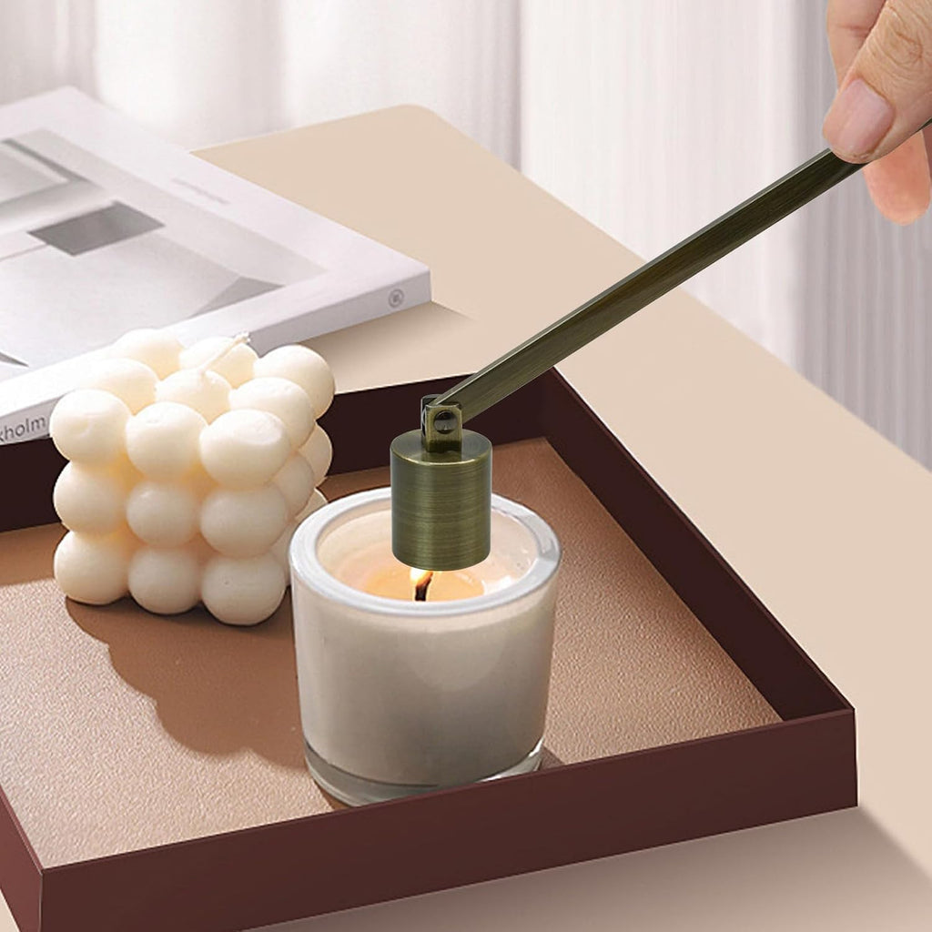 4 in 1 Candle Accessory Set, Candle Snuffer, Candle Wick Cutter, Candle Dipper, Storage Tray Plate, Candle Care Kit