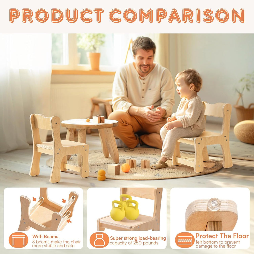 Kids Wooden Chairs, PCS Toddler Chairs for Table for Playroom, Children's Wooden Playroom Furniture, Kids Furniture
