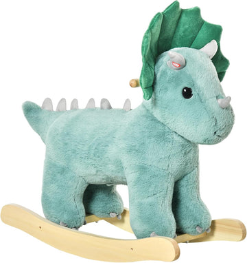Kids Plush Ride-On Rocking Horse for Child 36-72 Months Dark Green