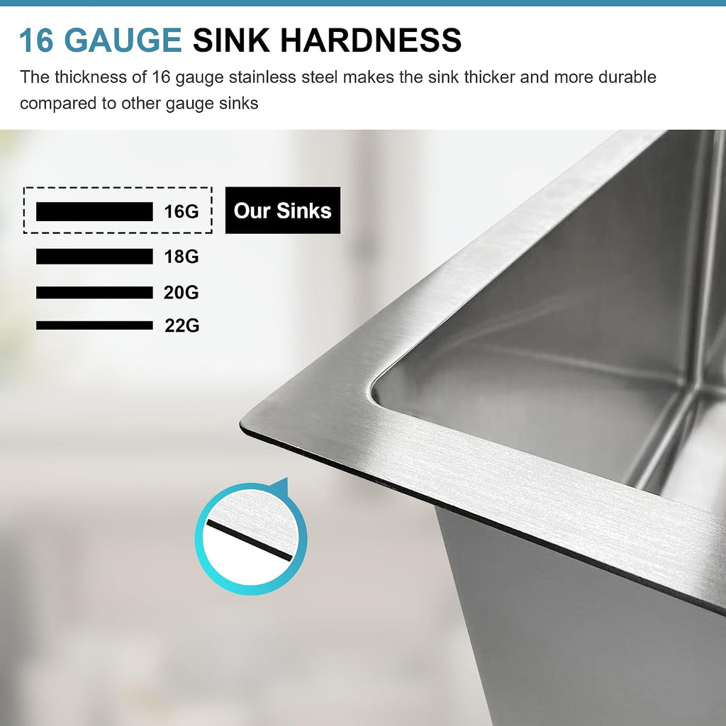 32 Inch Undermount Handmade 50/50 Double Bowl Kitchen Sink | 16 Gauge Thickness, 304 Stainless Steel, Brushed Satin