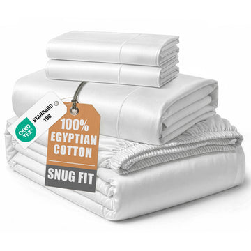 Sheets 100% Egyptian Cotton Sateen - White