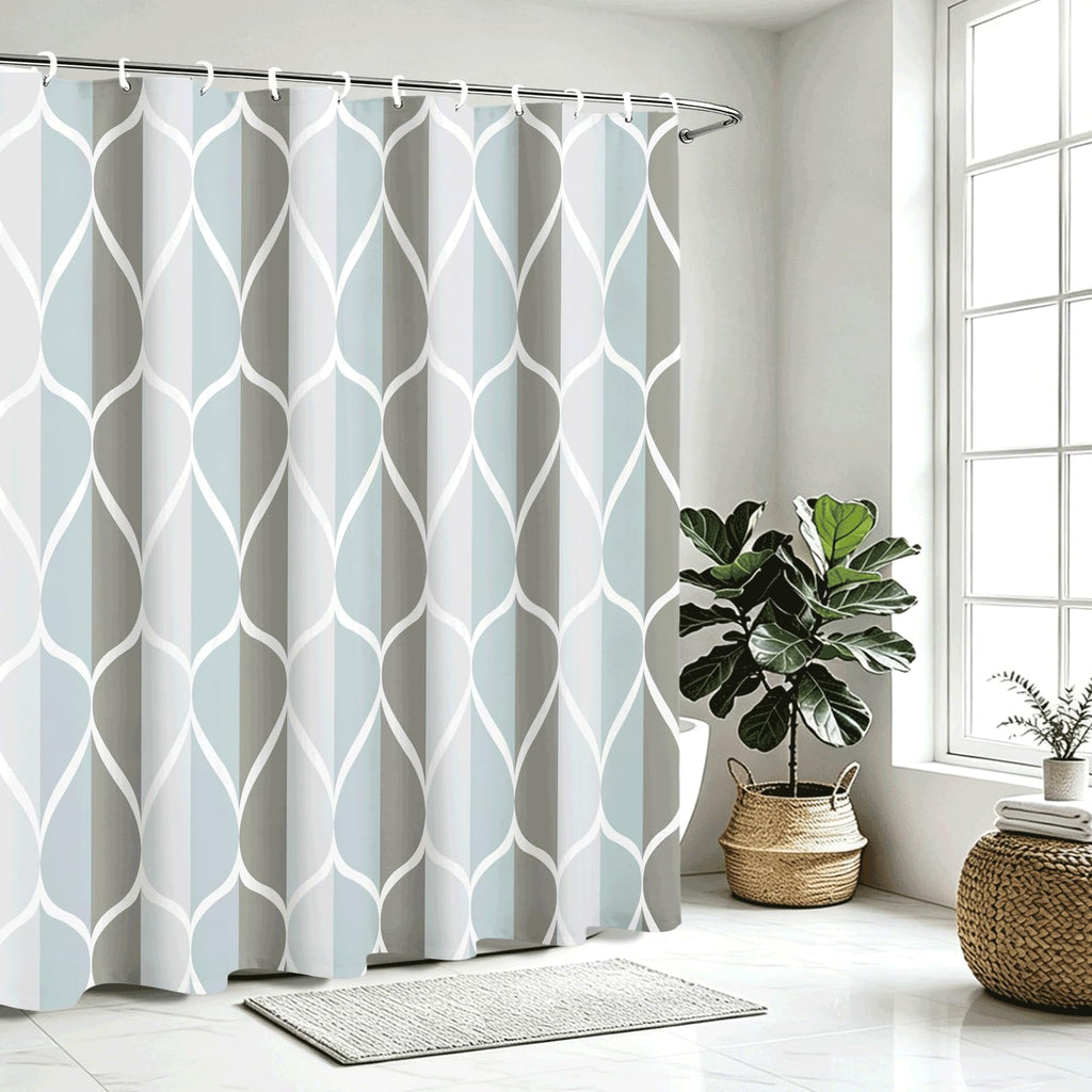 Grey Blend Geometric Shower Curtain, 54x72 Inch