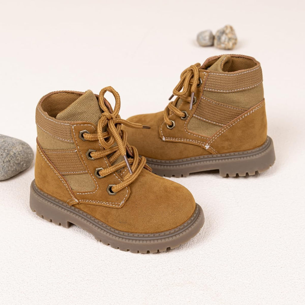 Toddler Boys Girls Boots Kids Work Boots Winter Snow Boot Lace Up Hiking Outdoor Shoes (Toddler/little Kid)