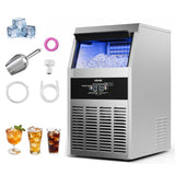 Commercial Ice Maker Machine, 130 lbs/24h with 30 lbs Storage Capacity, Built-in/Freestanding/Under Counter