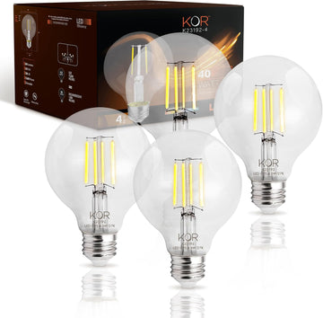 G25 LED Globe Light Bulbs, 40W Equivalent, 2700K, Dimmable, 4-Pack