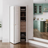 32" x 80" Paintable Bifold Door, 3-Panels Closet Doors with Hardward Kits, White Primed Surface Read