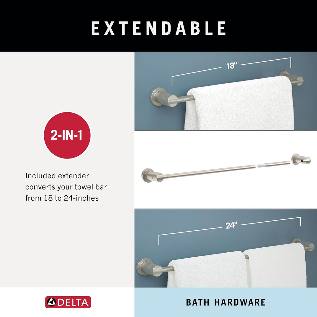 4-Piece Matte Black Bathroom Set Towel Rack, Ring, Toilet Paper Holder, Hook | Nicoli Bath Accessories