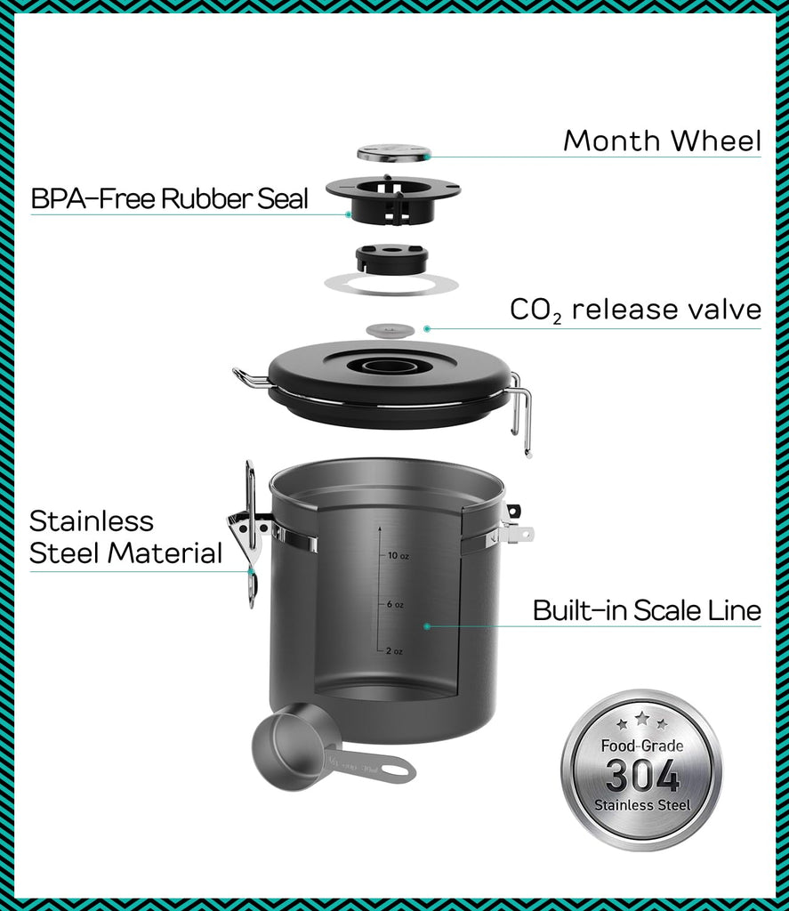 Canister, 11oz Airtight Stainless Steel Container