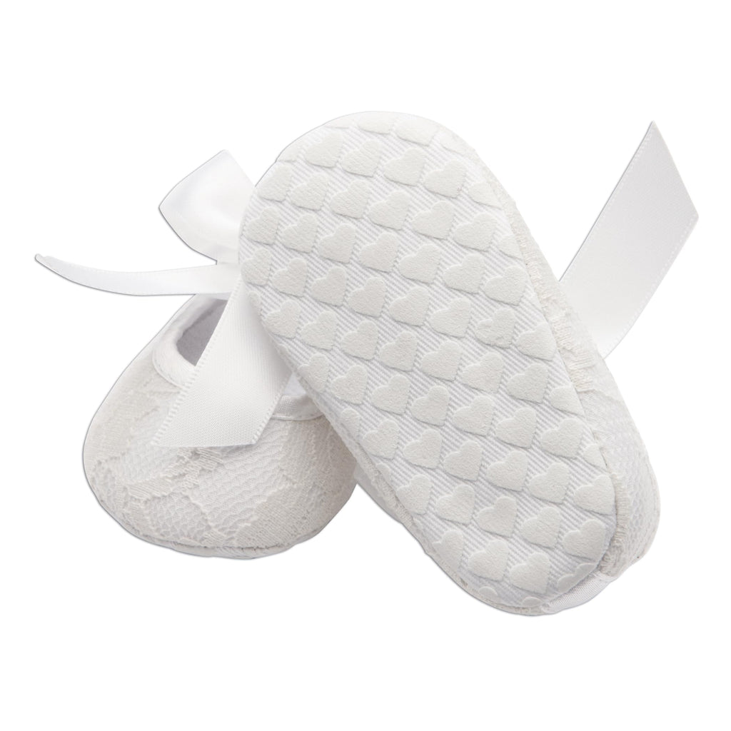 Moments Girls Lace Baptism Shoes & Headband, Light Ivory, Size 1