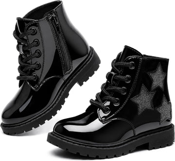 Girls Combat Boots Water-Resistant Ankle Boots