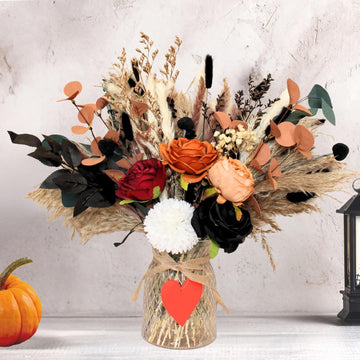 Fall Dried & Artificial Floral Centerpieces For Tables, Thanksgiving Decor - Set of 100