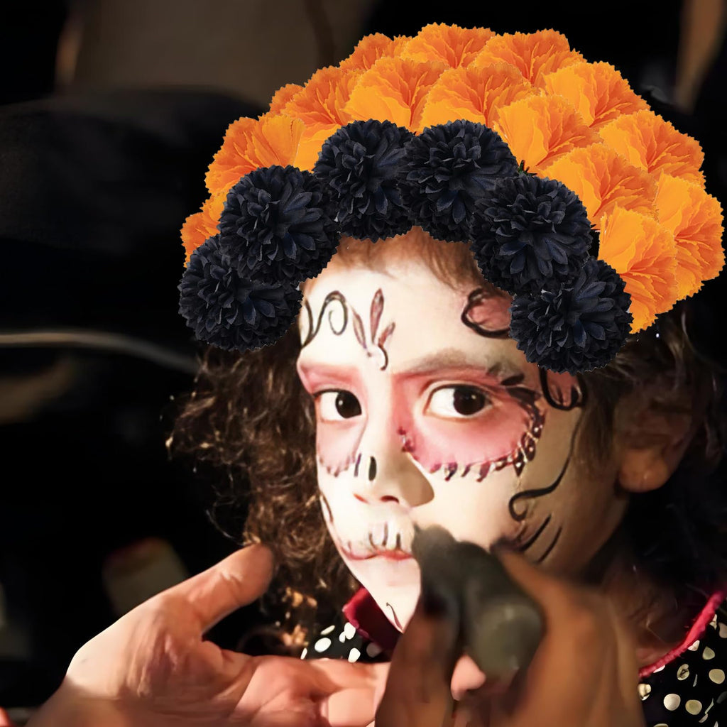 Marigold Flower Heads Bulk, Silk Marigold with Stems Artificial Flowers for Diwali Home Decor Day of The Dead