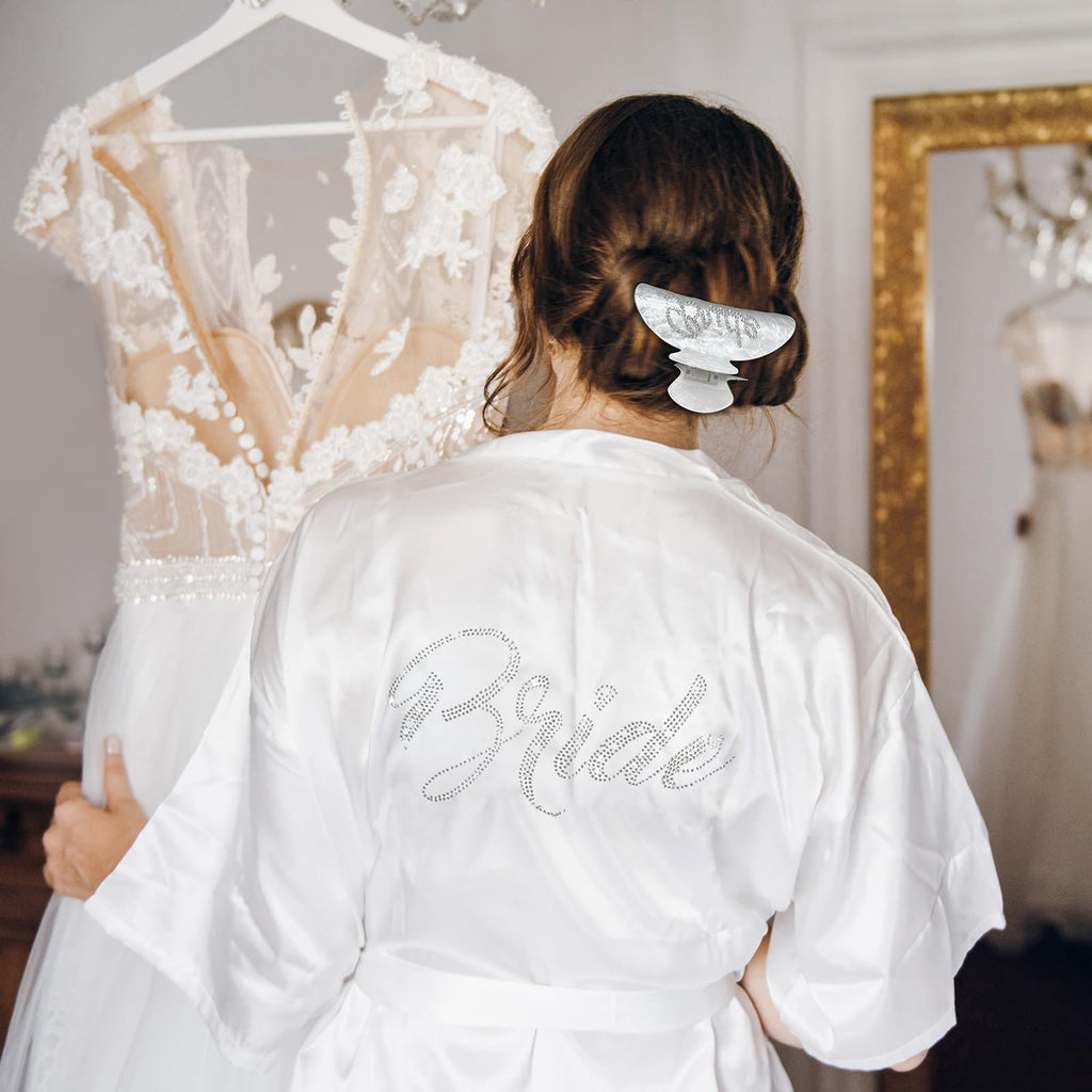 Bride to Be Gift Set, Bride Slippers Robe Hair Clip I Do Slippers Bridal Gift, Wedding Bachelorette Bridal Shower