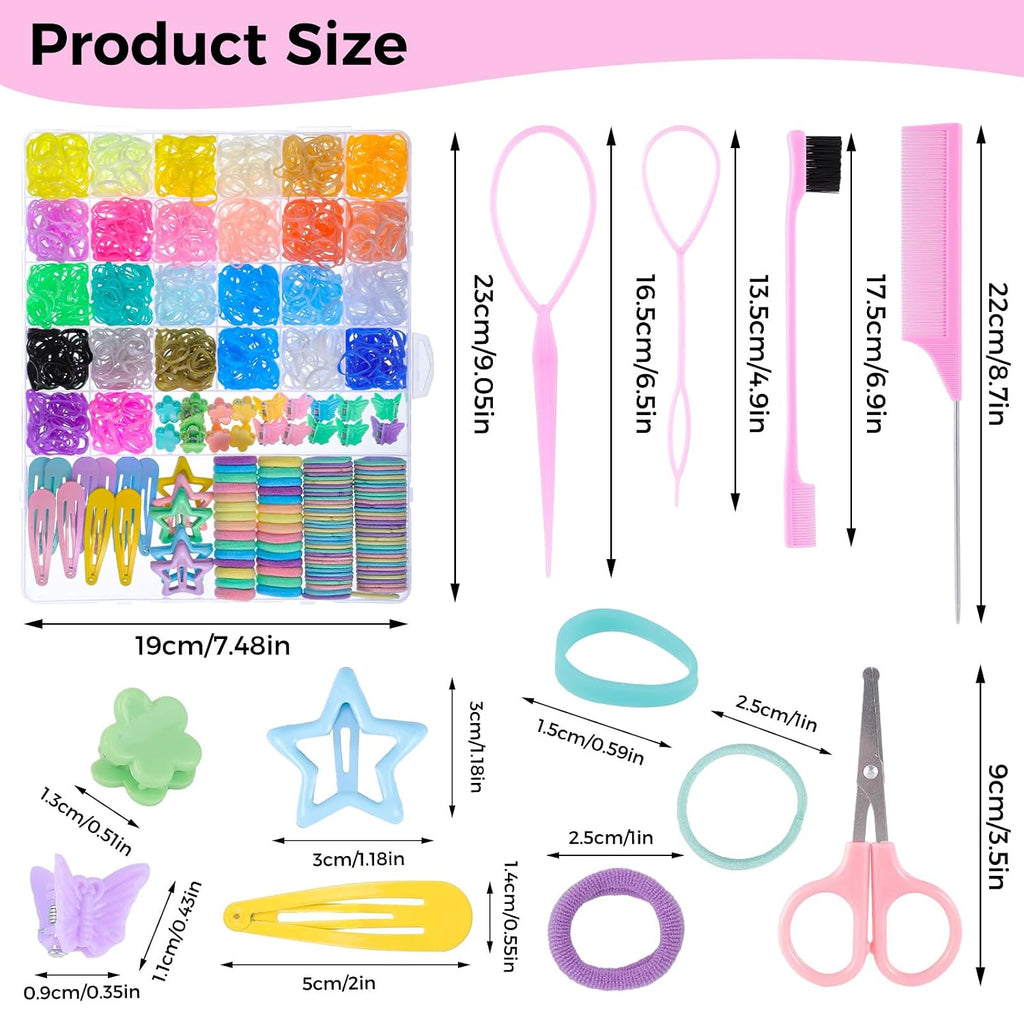 Hair Accessories for Little Girls Toddlers 2065 PCS Hair Ties Clips Kit