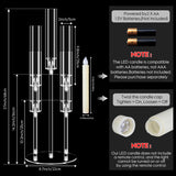 1 Set 5 Arm Acrylic Candle Holder with Candles, Mjkeomo 27'' Tall Table Candelabra, Complete Centerpiece Set for