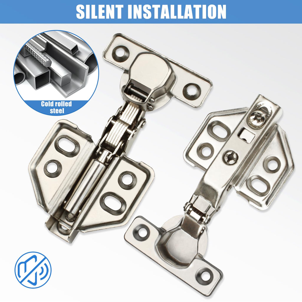 4 Pack 26mm Soft Close Cabinet Hinges, Concealed Full Overlay Hinge