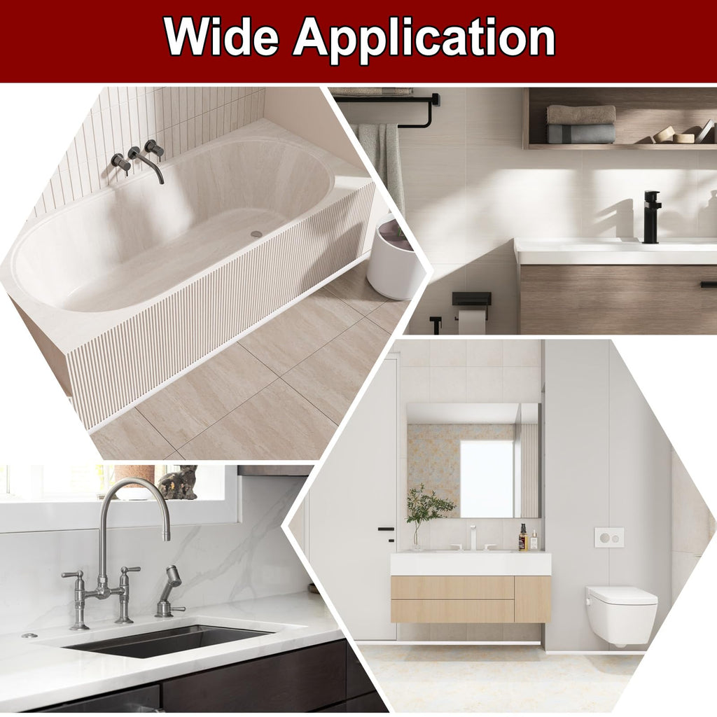 157 Inch Flexible Quarter Round Molding Silicone Peel and Stick Trim Self Adhesive Shower Water Barrier for Corner