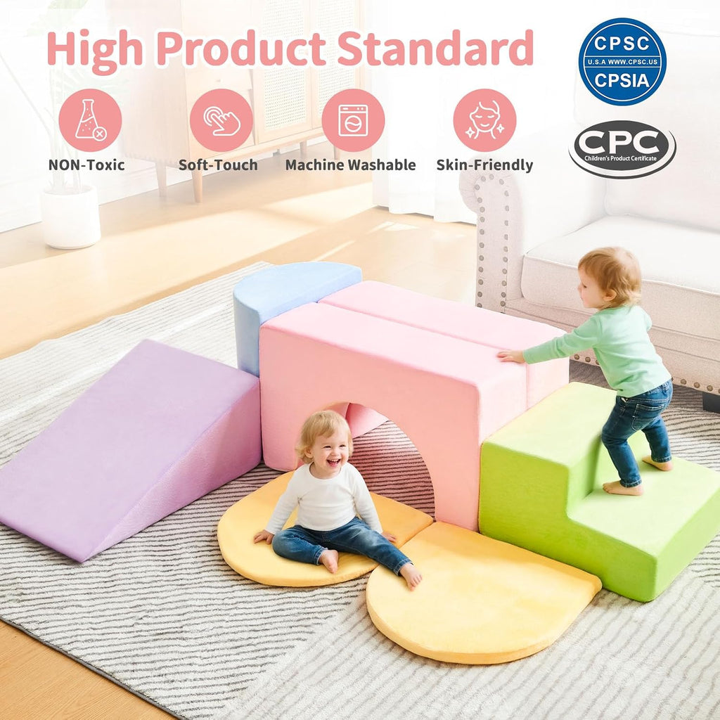 Soft Toddler Climbing Toys Indoor, Baby Play Foam Blocks for 1-3