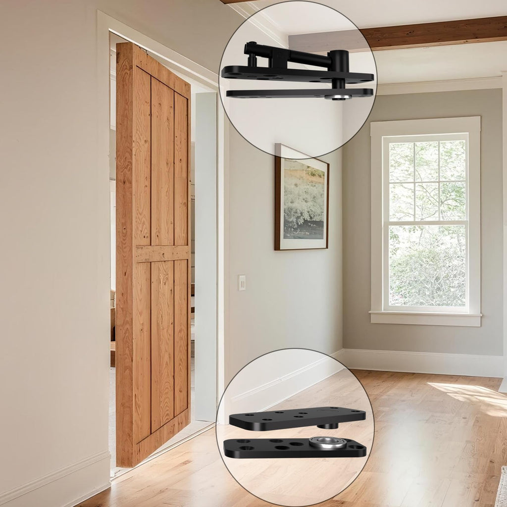 Hidden Door Hinge with Dual Bearing, Rotating Silent Design - Invisible Door Hinge Kit for Heavy Duty Secret &