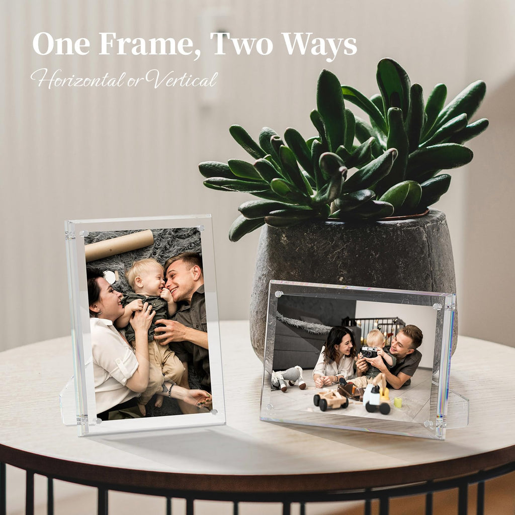 5x7 Acrylic Picture Frame with Magnets, Floating Photo Frames 4 Packs