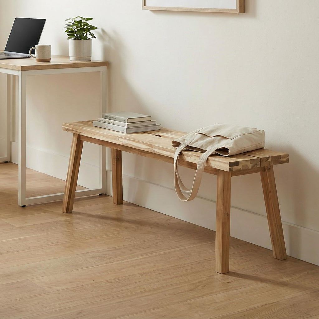 Solid Wood Bench, Bed Bench, Dining, Plant Stand - Wooden Bench Indoor (47 inches)