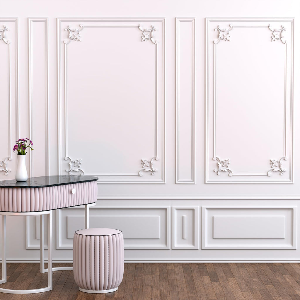 4pcs Corner Wall Molding, French Wainscoting Panel, Fleur De Lis