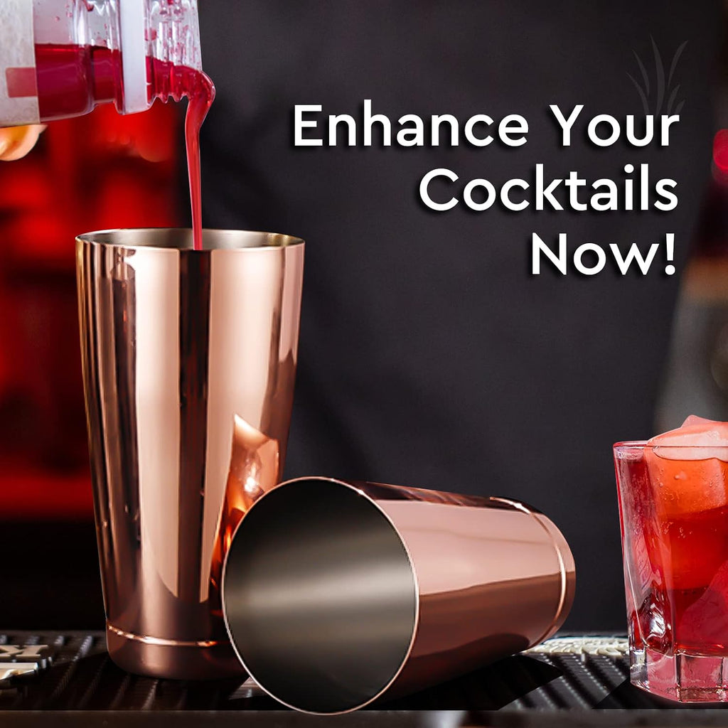 Stainless Steel Boston Shaker - 2-piece 18oz & 28oz Professional Bartender Cocktail Shaker Bartender Shaker Kit - Set of 2