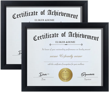 8.5x11 Certificate Frame - Classic Black Color Frame - Document&Certificate - Displays Diploma 8.5x11 Inch - For