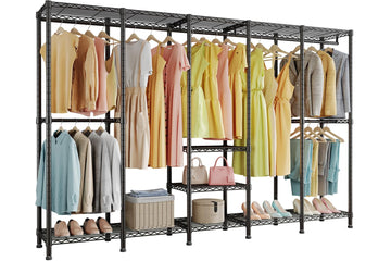 H5 Heavy Duty Clothes Rack, Black Clothing Rack for Hanging Clothes