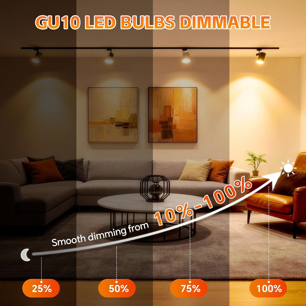 LED GU10 Range Hood Light Bulbs, Dimmable, 3000K Warm White, 2 Pack